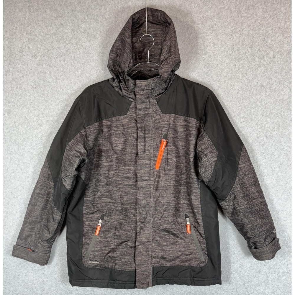 Champion VentureDry Jacket‎ Boys Large 12-14 Gray Black Hooded Waterproof Winter